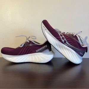Saucony Maroon and White Athletic Shoes